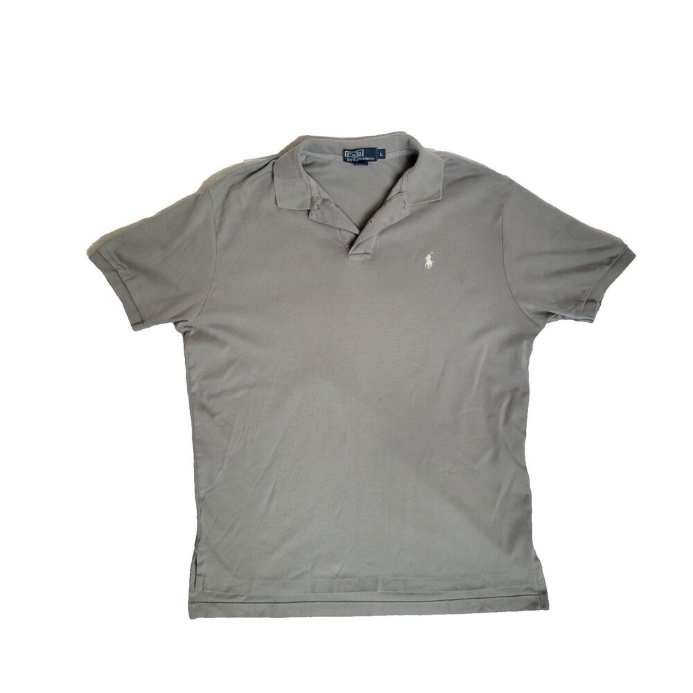 Polo Ralph Lauren Gray Short Sleeve Pony Preppy Country Club Shirt Size L